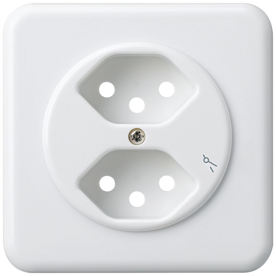 UP-Frontset basico 2×Typ 13/1 weiss 86×86mm mit Kinderschutz