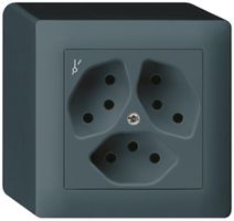 AP-Steckdose kallysto 3×T13/1S anthrazit