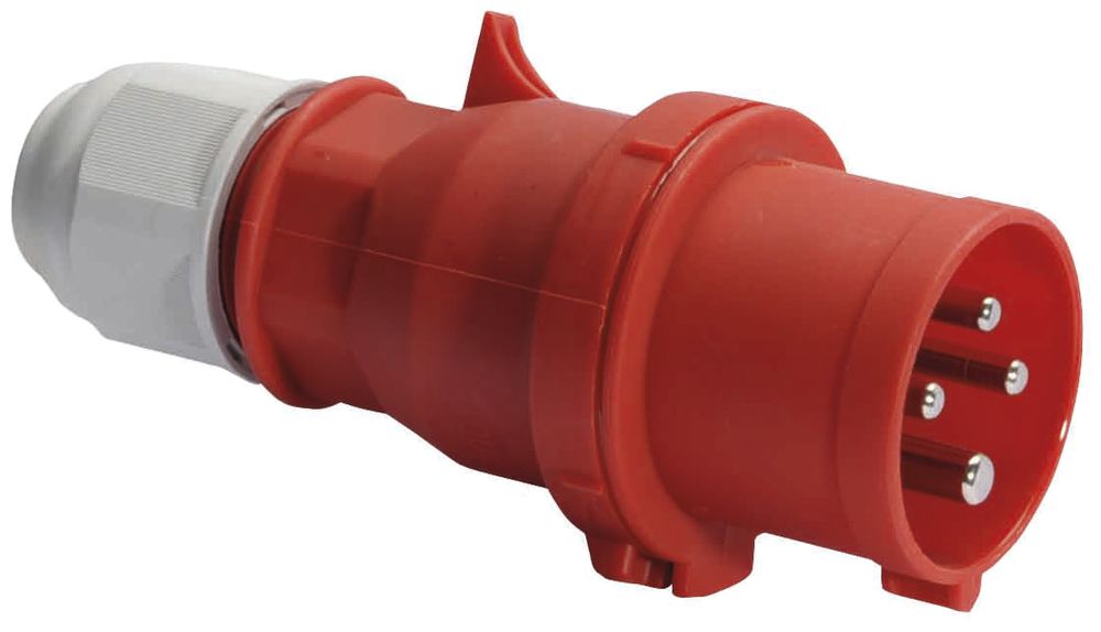 Stecker CEE Bals 4P 16A 400V 6h rot IP44 vernickelt Quick C.