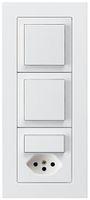 UP-Kombination kallysto.pro Gr.I-I-I vertikal 2×Schalter S3+S3/Typ 13 weiss