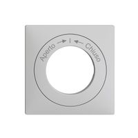 Kit frontale EDIZIOdue Aperto->I<-Chiuso grigio chiaro 60×60mm pulsante girevole