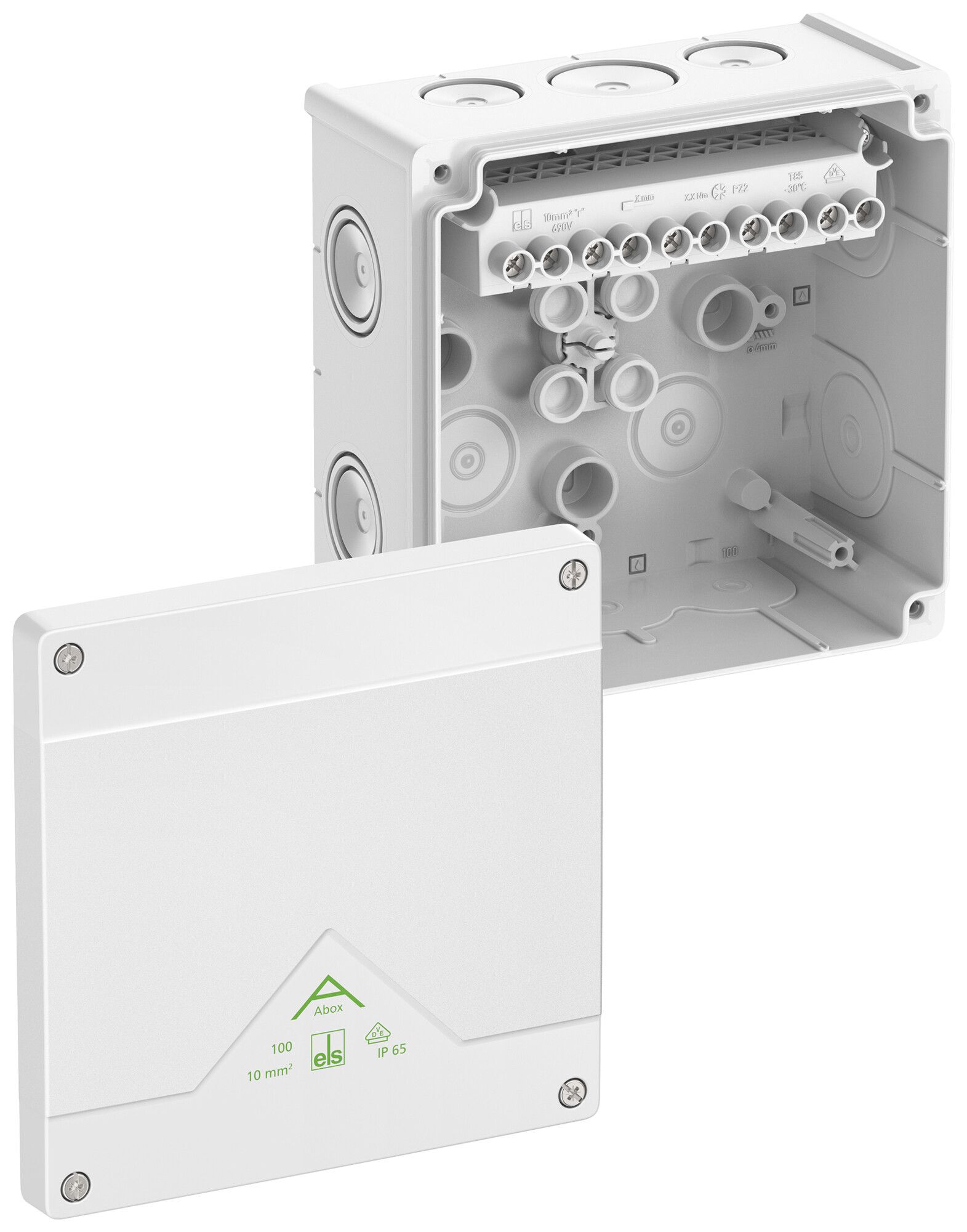 Scatola di derivazione AP Spelsberg Abox 100-10²/w 152×152×80mm IP66 bi