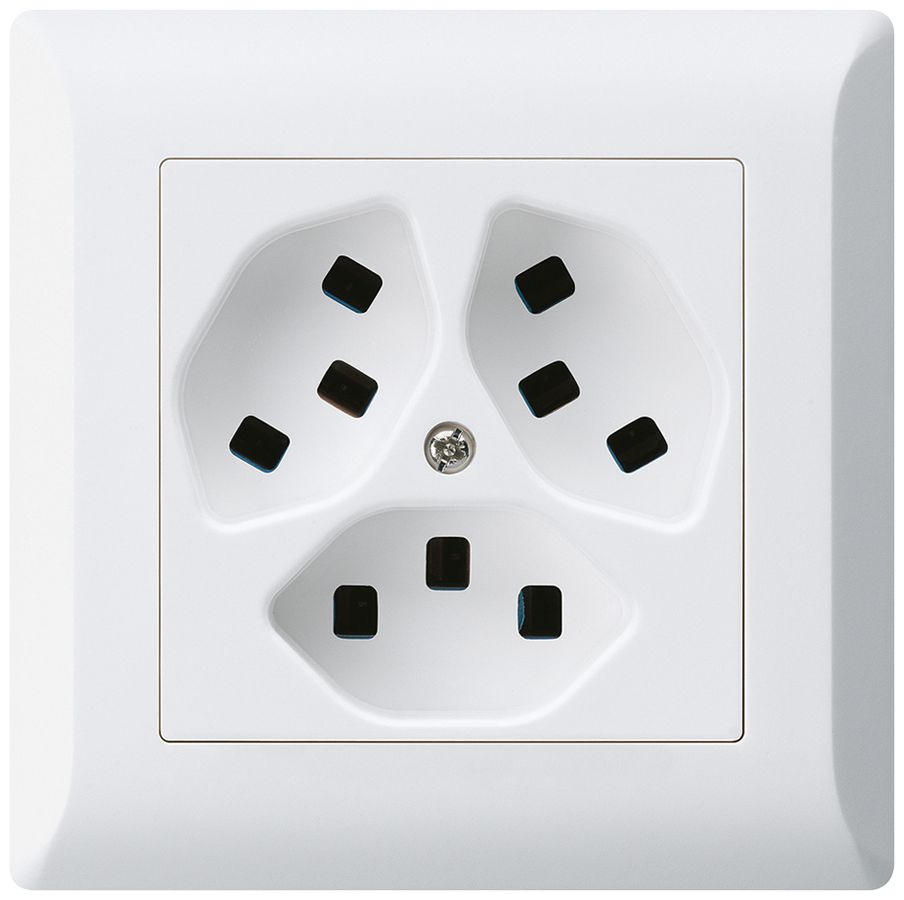 UP-Steckdose Hager kallysto.line 3×T23 C ultraweiss