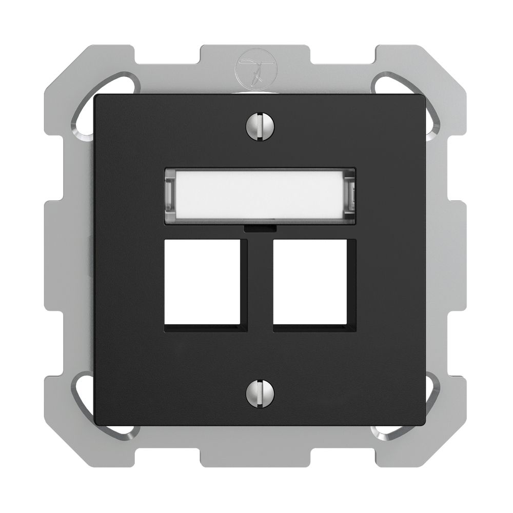 Kit de montage ENC EDIZIOdue FM, sortie droite, pour 2×Keystone, noir