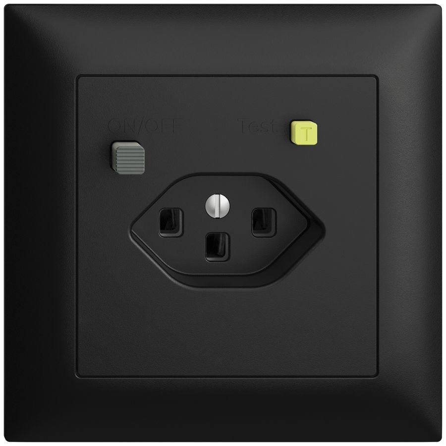 Prise ENC EDIZIOdue T23 FI 30mA FMI, noir