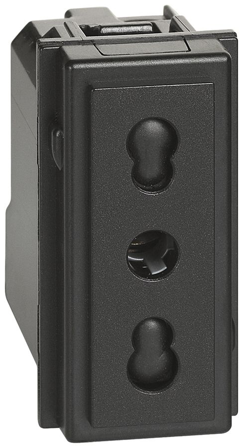 Steckdose Living Now italienischer Standard 1 Modul 16A schwarz