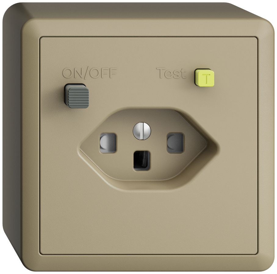 AP-Steckdose EDIZIOdue T23 FI 30mA shutter, sand