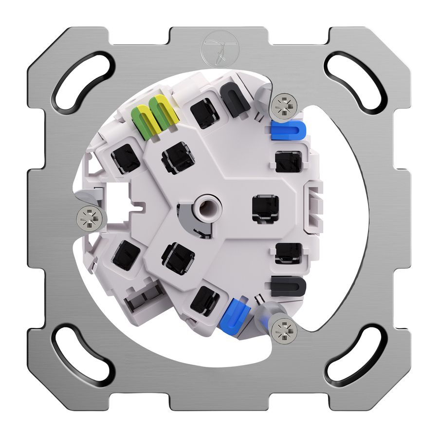 UP-Steckdose 3×T23 Feller BSM, 1×getrennt, Steckklemmen