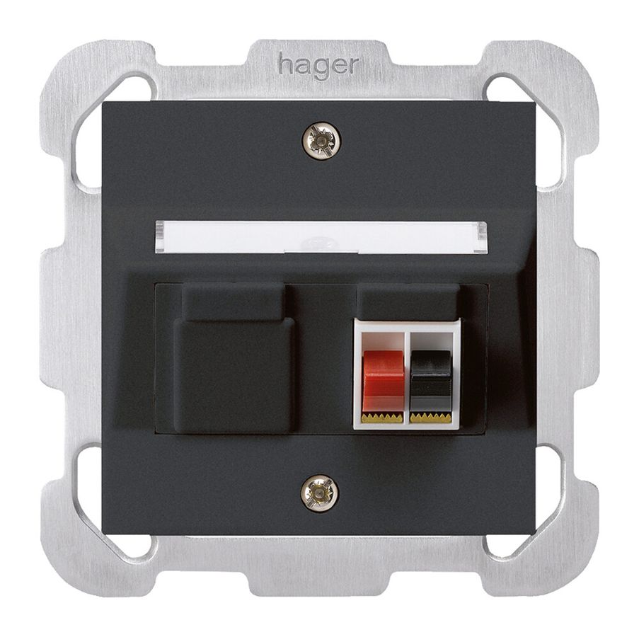 Prise ENC audio kallysto 1×noir borne à étrier 1 haut-parleur plaque fixation