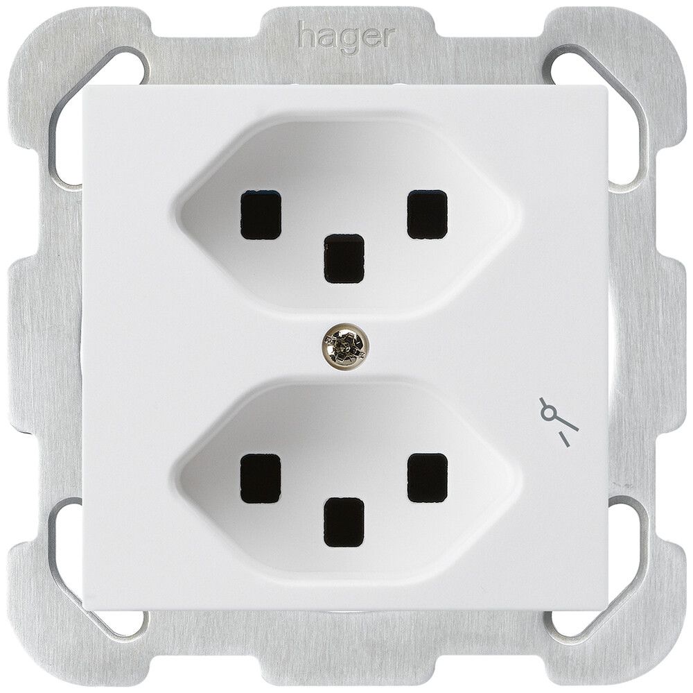 Presa INC Hager kallysto 2×T23 1×S B bianco ultra