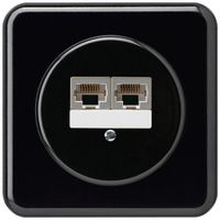 UP-Anschlussdose basico 2×RJ45s getrennt UKV schwarz