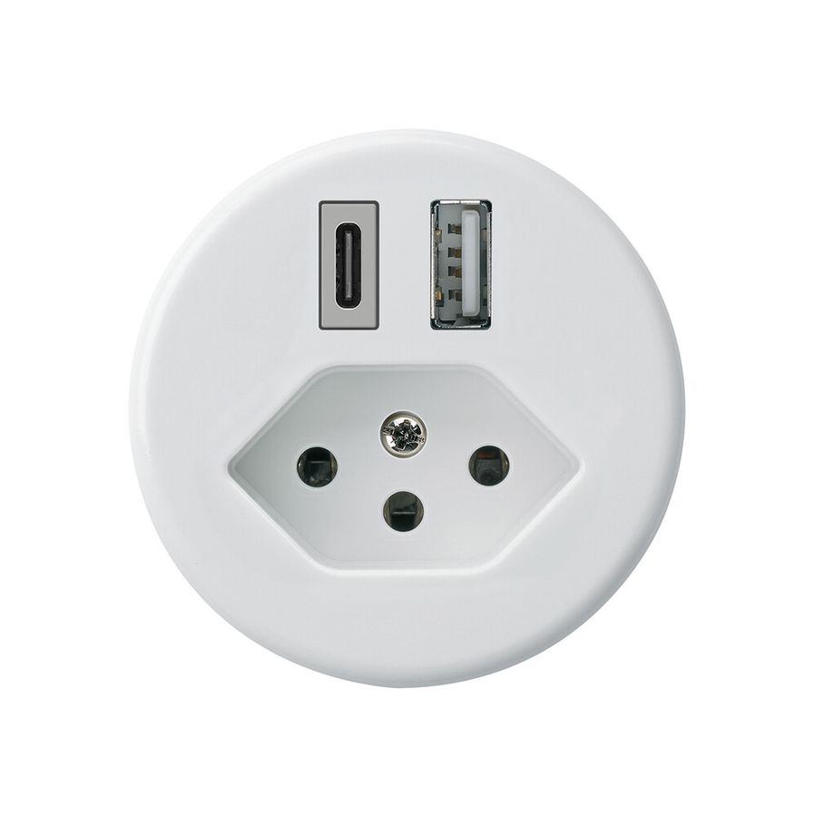 Prise de charge USB basico 18W PD 1×type A 1×type C type 13 blanc