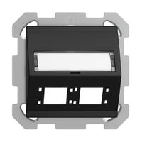 UP-Montageset EDIZIOdue FM Schrägauslass 2×R&M Kat.6A/LC spezial, schwarz