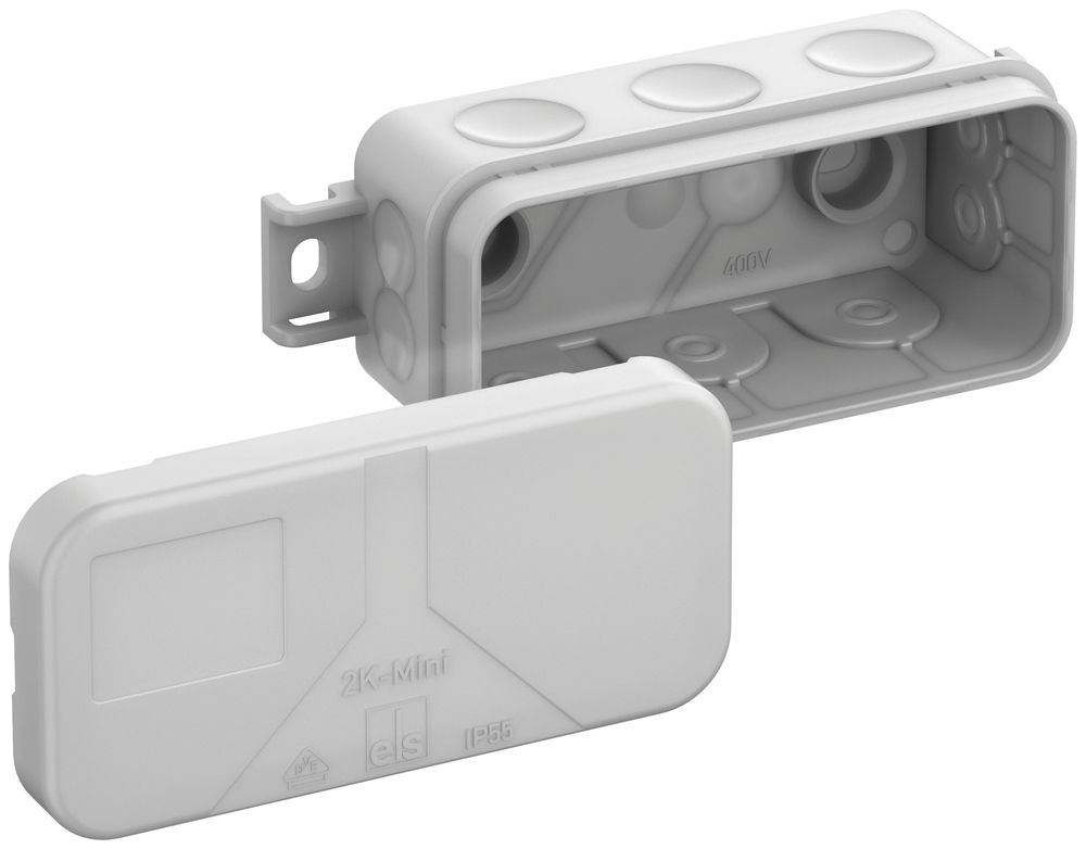 AP-Abzweigdose 2K-Mini AB-L 89×43×38mm, IP55, grau