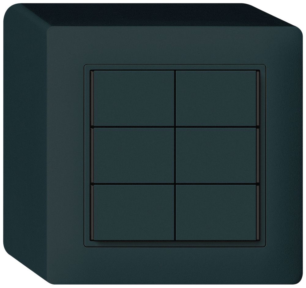 Poussoir KNX AP KAL 6×touches 6×points actionnables LED noir
