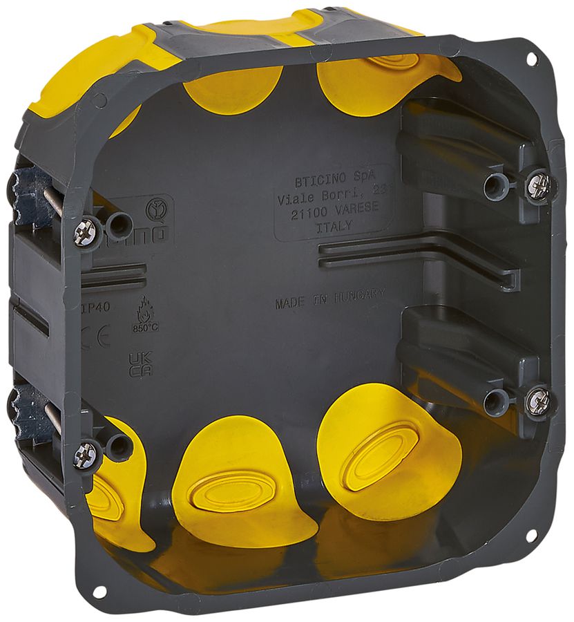 Hohlwanddose Legrand Bticino 116×111mm 52mm 3+3 Module grau