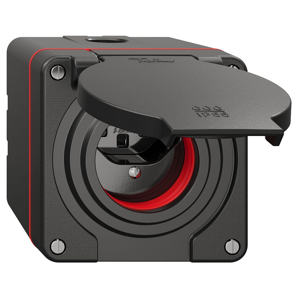 Prise NAP NEVO, 1×T23, IP55 d'après SN 441011, a.joint rouge, noir