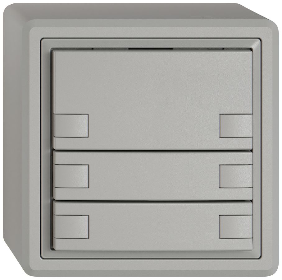 Pulsante universale AP EDIZIO.liv UNI SNAPFIX® s.LED 6× com.1T grc