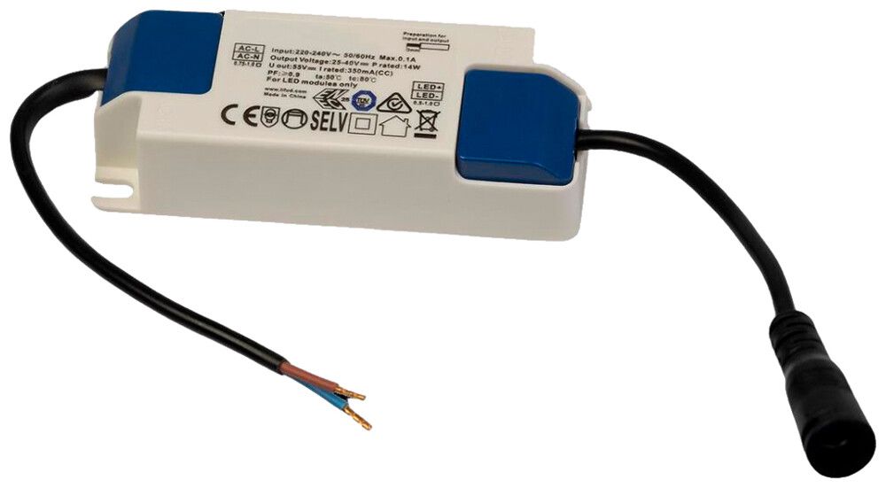 Driver externe DOTLUX Circleugr-dim, 350mA 15W n.variable, 95×34×24mm, IP20
