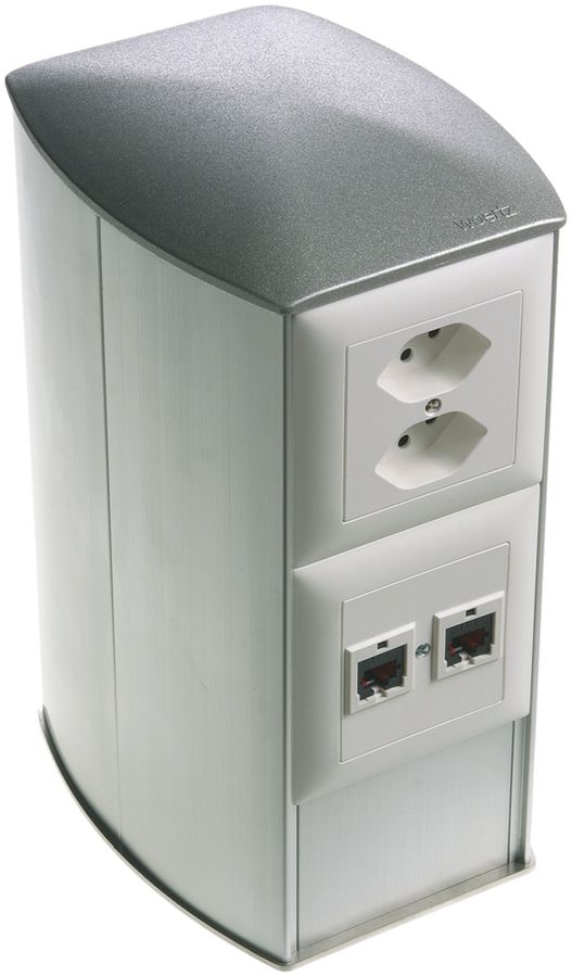 Potelet de raccordement Ellipse h=235 anod. avec 4 boîtes NIS IP20