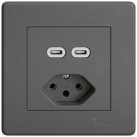 UP-USB-Ladesteckdose EDIZIO.liv SNAPFIX® USB C+C/T13 3A 230VAC dgu