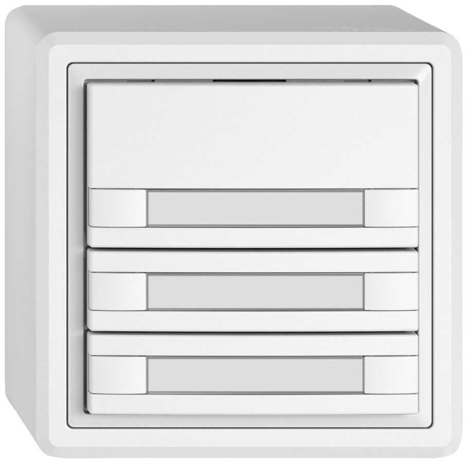 AP-Universaltaster EDIZIO.liv UNI SNAPFIX® 12…48V o.LED 6× 1-Tbed.Pap.ws