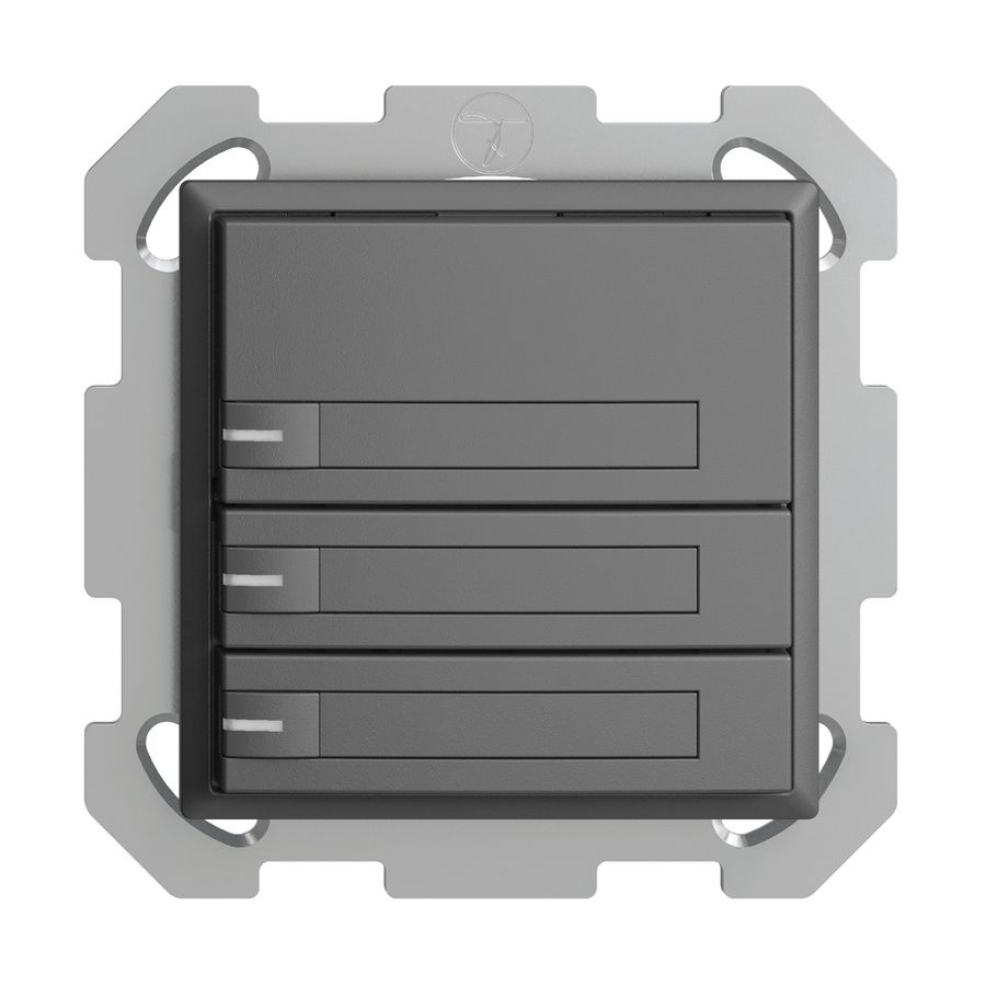 UP-KNX-Taster RGB EDUE, 250mW, m.RGB-LED, m.Papier., 3×Taste, 1×Tastenb., dgu