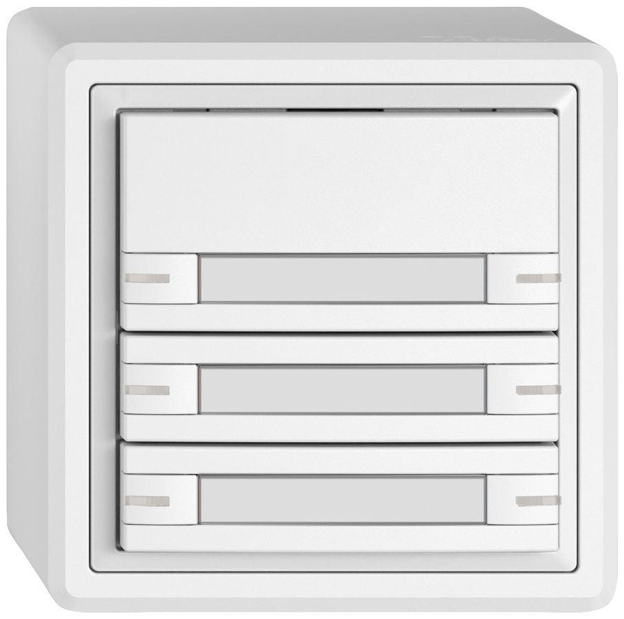 Poussoir KNX RGB AP EDIZIO.liv SNAPFIX® capteur temp.RGB-LED étiqu.6×com.1T bc