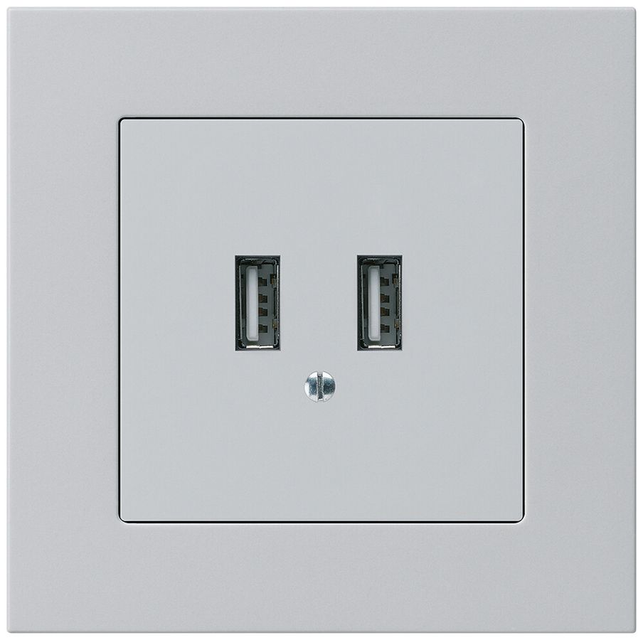 Presa di carica USB INC Hager kallysto.pro 240V 2400mA grigio chiaro