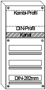 AP-Sicherungsverteiler HAG 3-Reihen/48Mo 340×720×97mm