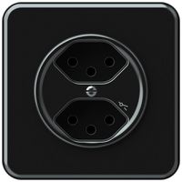 Presa INC origin 2×tipo 13 1×S 10A 230V 92×92mm nero