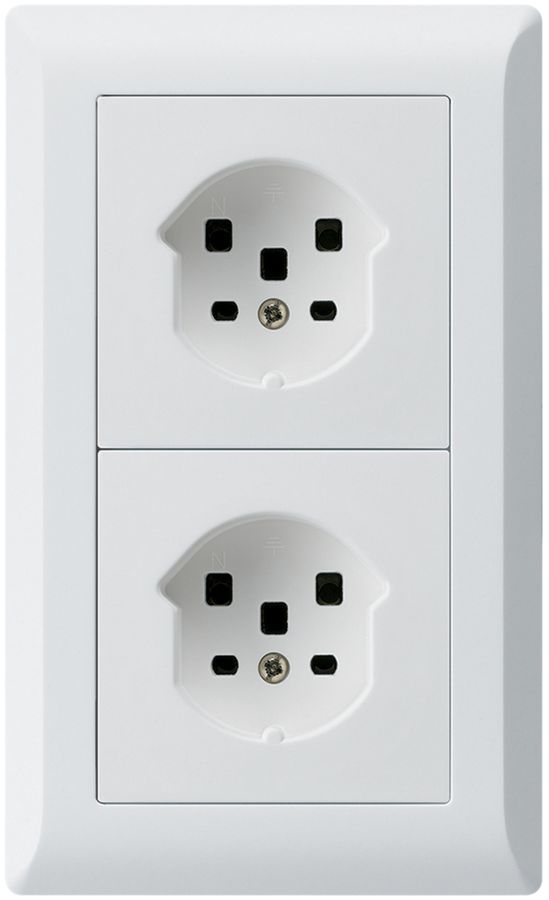 Combi ENC 2×1 HA kallysto.line 2×type 25 avec bornes enfichables blanc