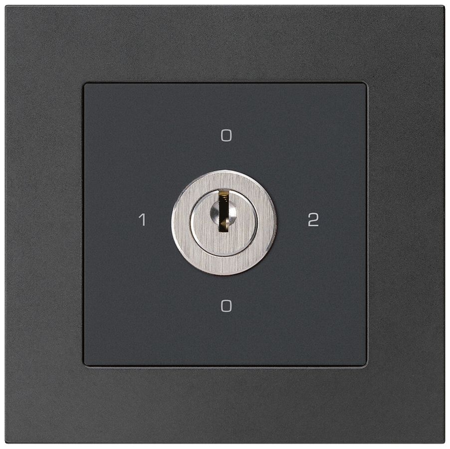 UP-Drehschalter kallysto.pro 2/1L schwarz mit Schloss Kaba 8