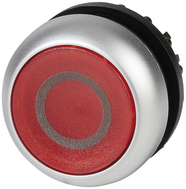 Bouton-poussoir lumin.ETN RMQ plat O rouge, à accroch., ann.chr