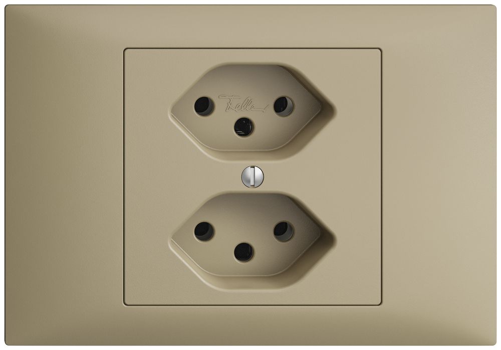 EB-Steckdose EDIZIOdue 2×T13 sand