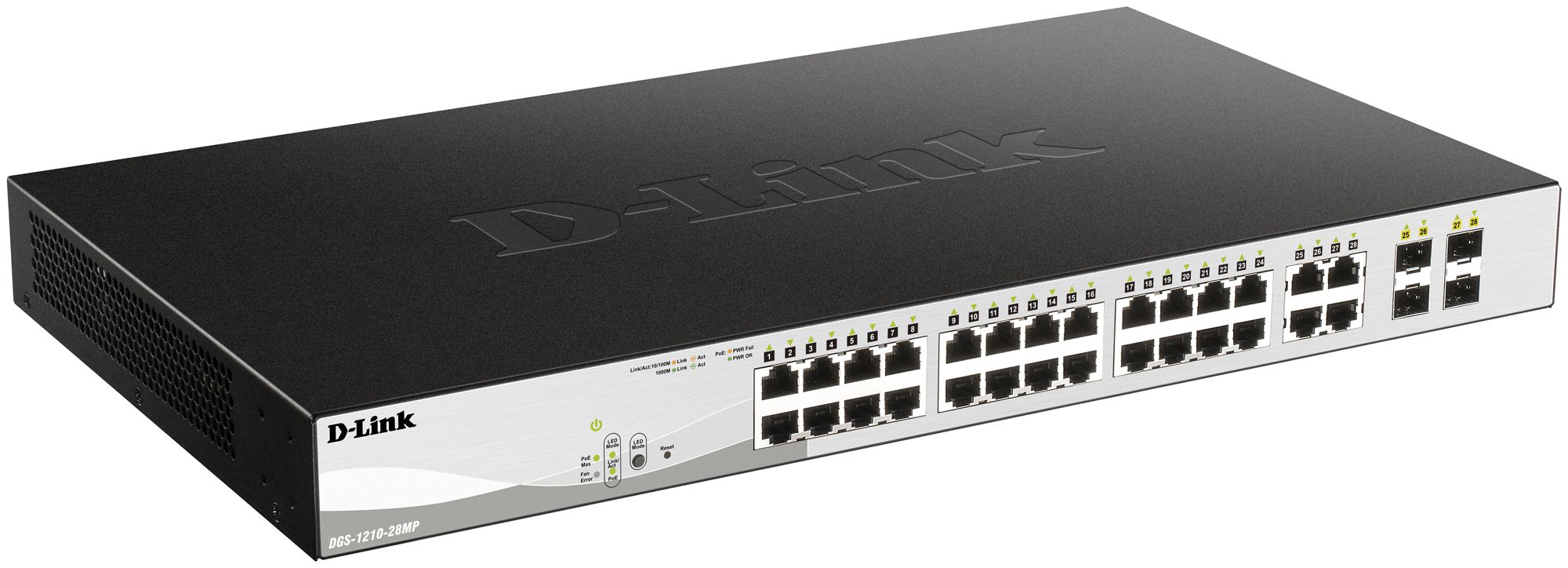 Switch D-Link DGS-1210-28MP/E, 28-Port smart managed Layer2/3 Gigabit PoE+