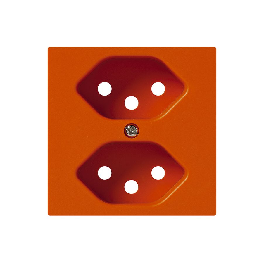 Frontplatte kallysto 2×T13 orange 60×60mm für Steckdose 2×T13