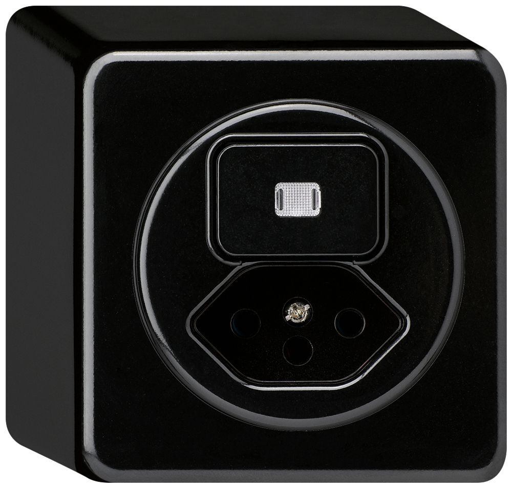 Combinazione lum.AP basico 3/1L +tipo 13 nero