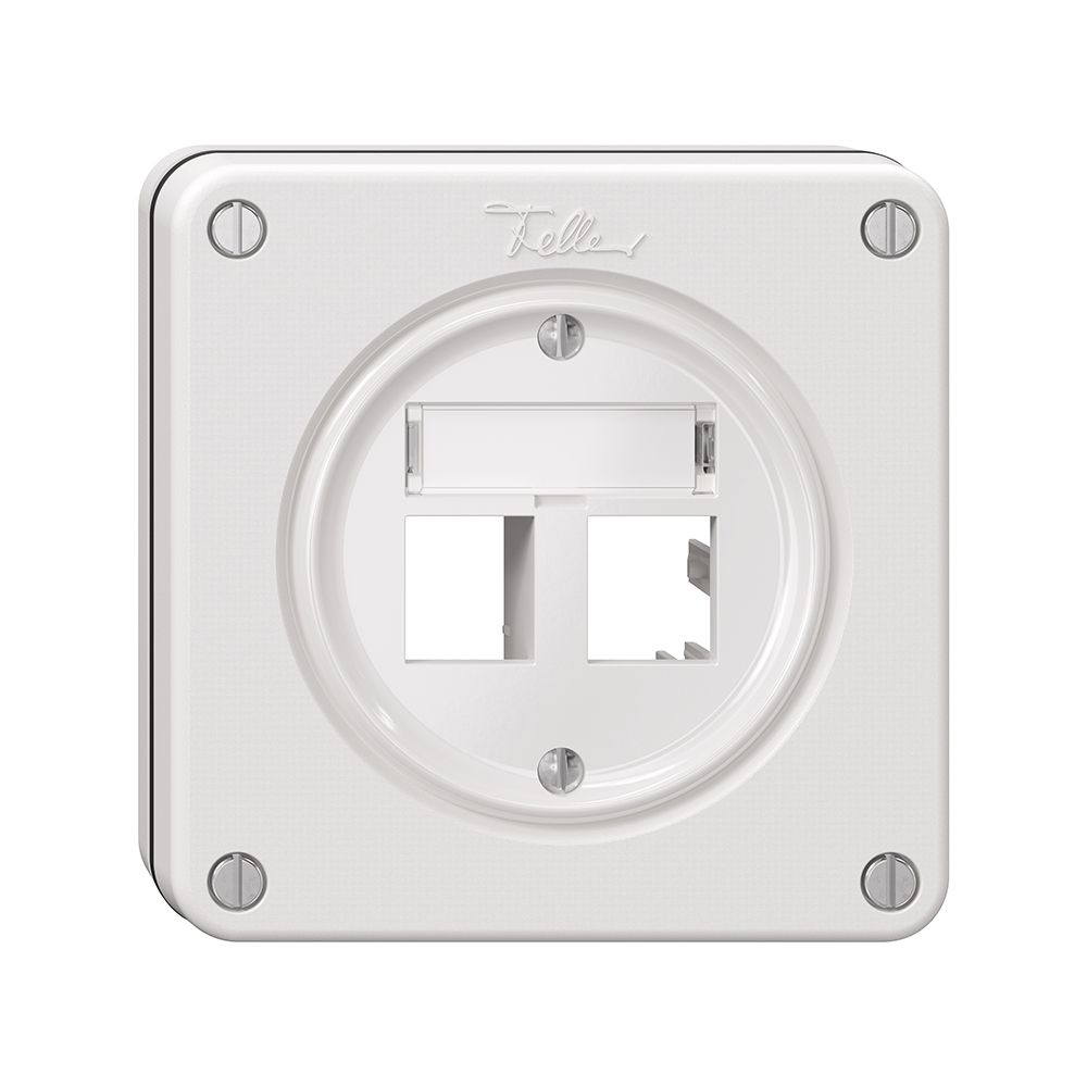 Kit de montage NUPU Feller freenet, pour sortie droite, double, blanc