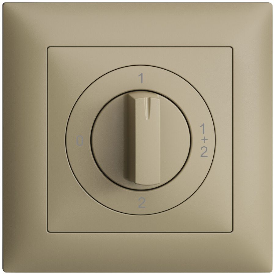 Frontset EDIZIOdue 0-1-1+2-2 88×88mm sand für Drehschalter