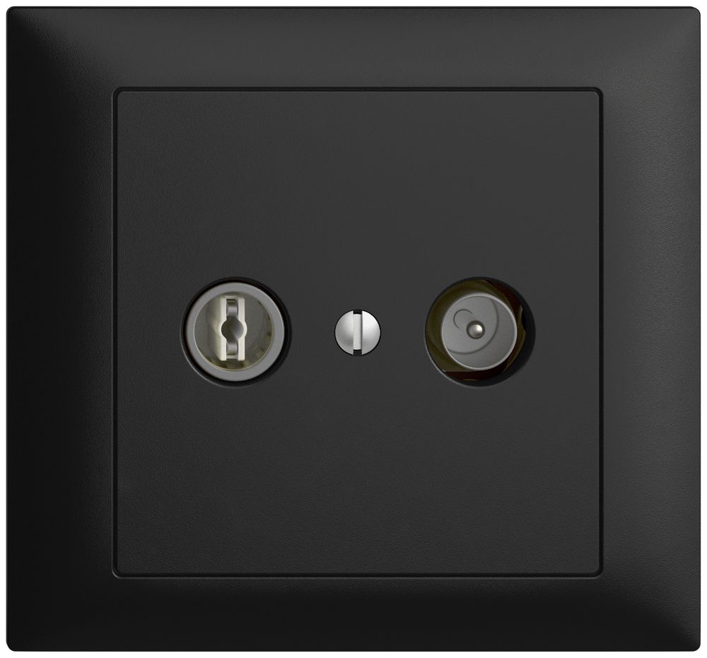 UP-TV-R-Dose EDIZIOdue 4dB schwarz Breitbanddose 5…2000MHz, FKE