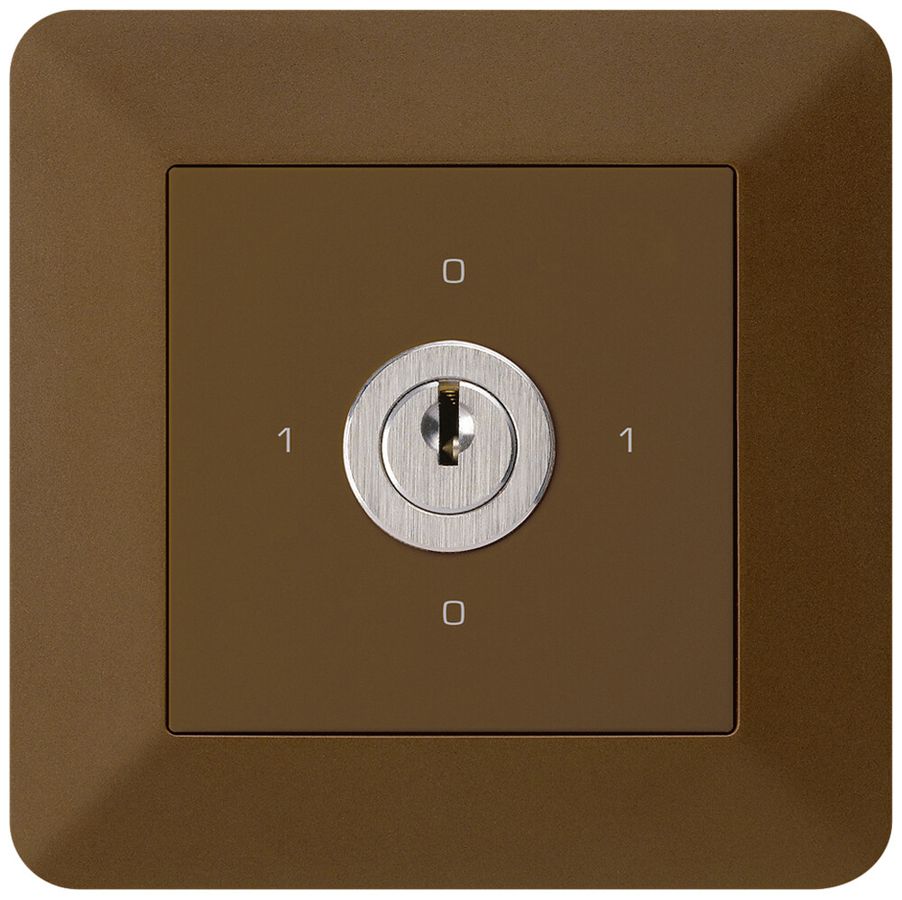 UP-Drehschalter kallysto.trend 0/1L braun mit Schloss Kaba 8