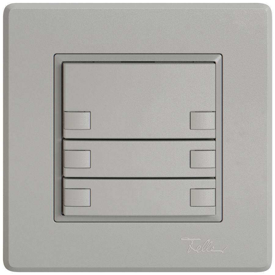 Poussoir KNX RGB ENC EDIZIO.liv SNAPFIX® capteur temp.s.LED 6× comm.1T grc