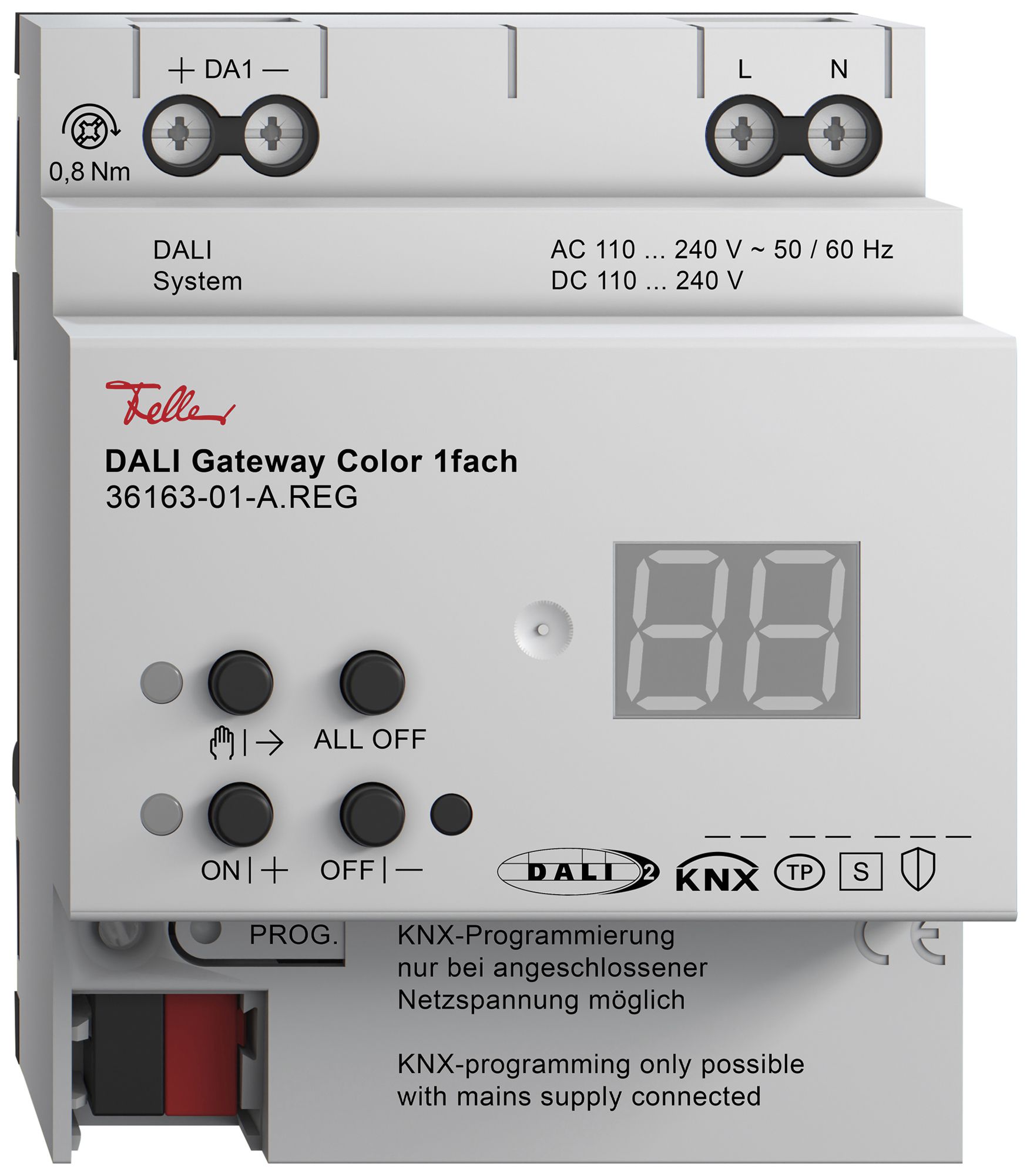 Gateway DALI Feller KNX Data Secure interface Ethernet 4UM 1 canal IP20