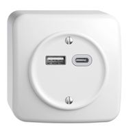 Presa AP USB 18W tipo A + tipo C Feller STANDARDdue QX54 230V 3600mA bianco