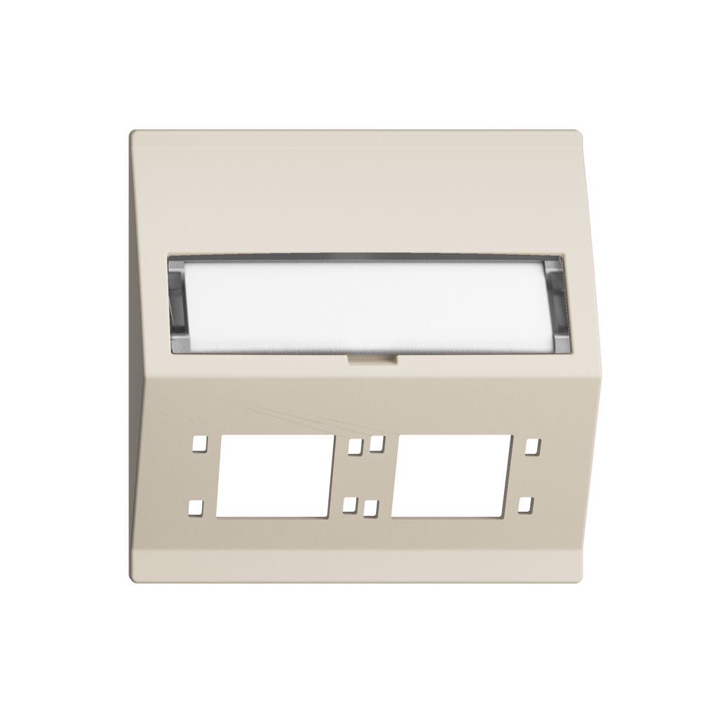 EB-Montageset EDIZIOdue F Schrägauslass 2×R&M Kat.6A/LC spezial, crema