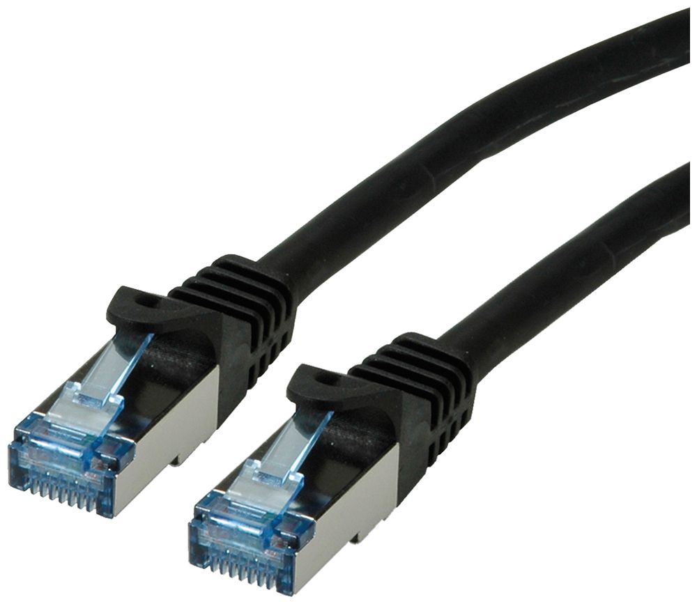 Cavo patch RJ45 ROLINE cat.6A S/FTP AWG26 LSZH nero 0.3m