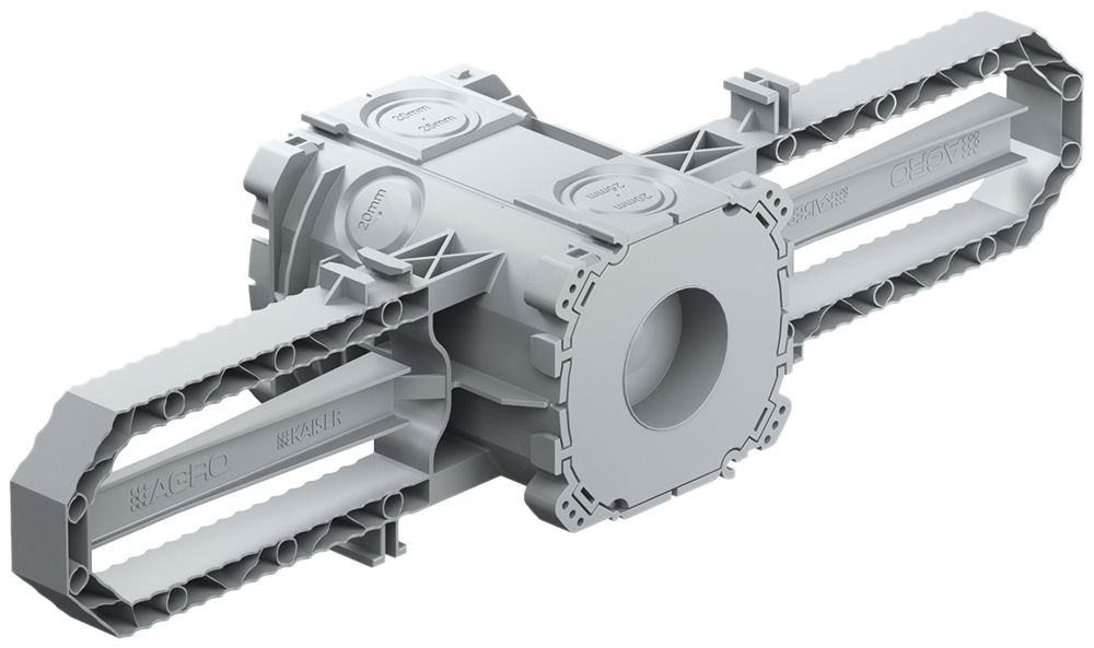 UP-Einlasskasten AGRO 1×1 Prefix hellgrau Ø30mm für Beton