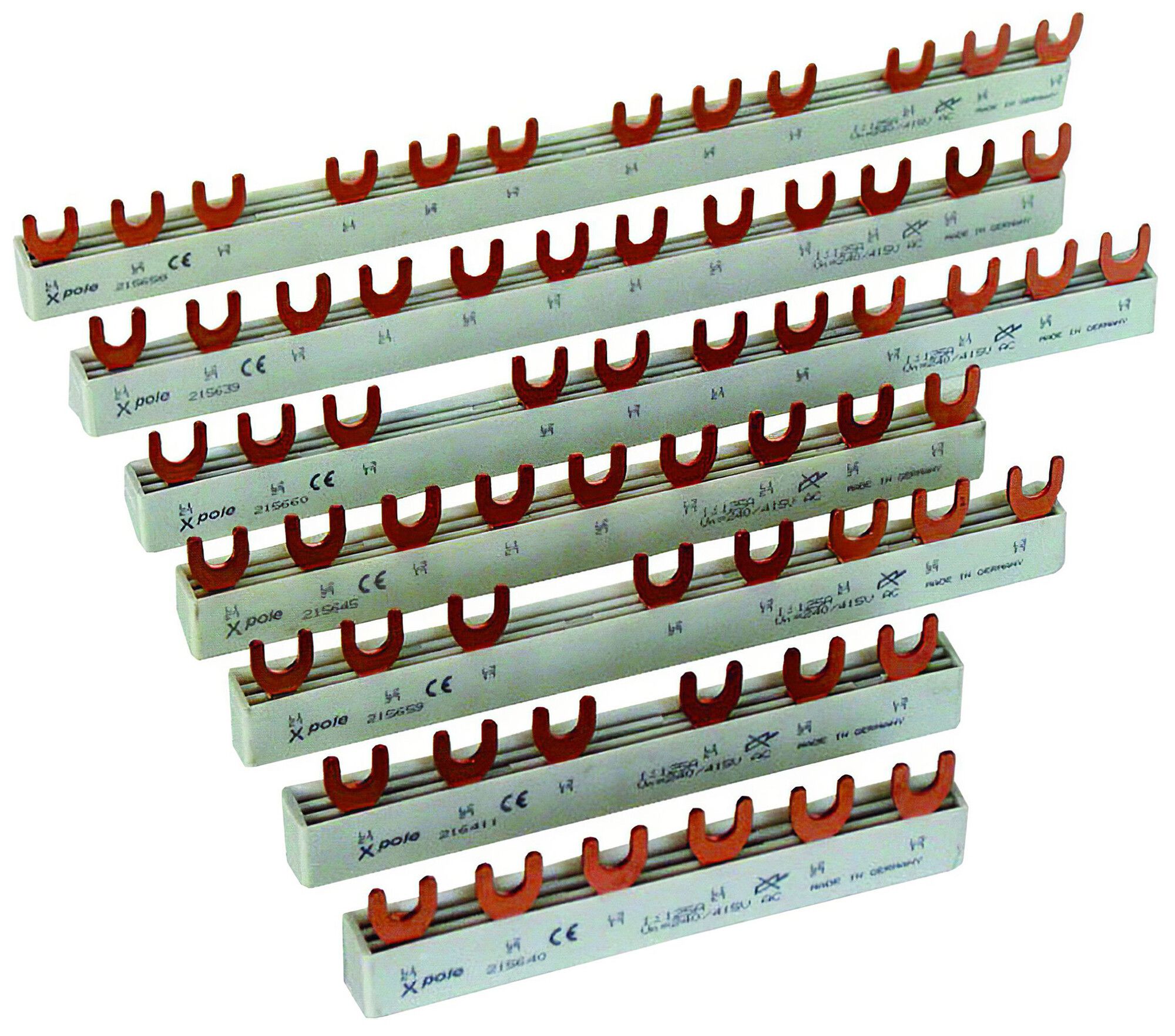 Peigne de raccordement Eaton EVG-16/3PHAS/16MODUL fourche 16mm² 80A 280mm blanc