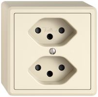 AP-Steckdose EDIZIO.liv SNAPFIX® 2×T13 mit Shutter cr